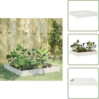 vidaXL Letto rialzato - vidaXL Fioriera Rialzata da Giardino Bianca 100x100x26 cm in Acciaio - Fioriera per piante