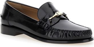 Ferragamo harry Slip-on Loafer With Chain Detail In Leather Woman