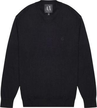 A|X Armani Exchange Katoenmix Sweater met Ronde Hals - Heren - Ronde hals truien - Zwart - XL - Katoen - Truien & Vesten