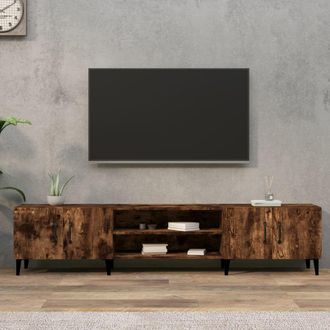 Berkfield Home TV Cabinet Smoked Oak 180x31.5x40 cm Engineered Wood in Brown