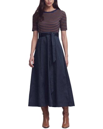 Boden Crew Neck Mix Media Dress