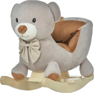HOMCOM Caballo balanc&iacute;n de beb&eacute; 60 x 33 x 50cm gris