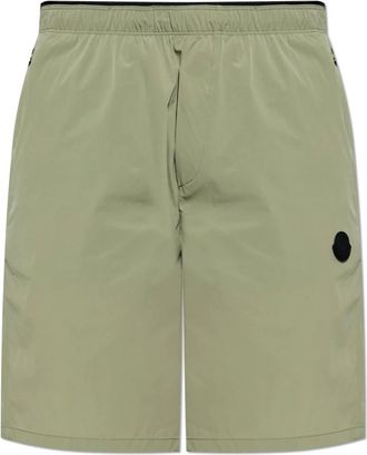 Moncler Korte Broeken, Heren, Groen, S, Shorts met Logopatch