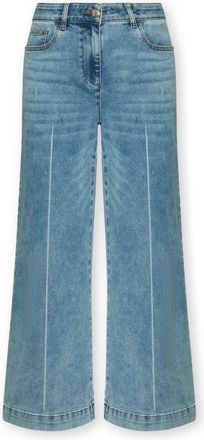 Elena Miro Wanda Cropped Wide Leg Jeans - Dames - Loose Fit Jeans - Blauw - 7XL - Katoen - Jeans