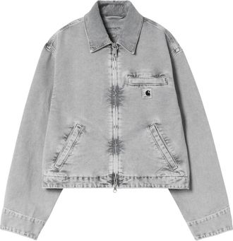 Carhartt Work in Progress Emery Jack Krijtwassen Canvas - Dames - Spijkerjassen - Grijs - XS - Jassen