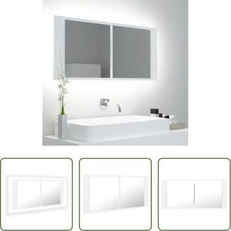 vidaXL Armadietto con specchio - Specchio da Bagno con LED Bianco 100x12x45 cm in Acrilico