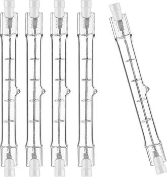 OEM Paquete De 5 Bombillas Hal&oacute;genas R7s De 118 Mm Y 100 W, 230 V, V&aacute;stago Hal&oacute;geno R7s De 118 Mm, Bombilla Hal&oacute;gena R7s Regulable