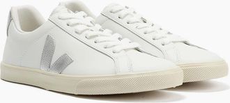 Veja Womens Veja Esplar Leather Womens Extra White/Silver Trainers - Size: 3