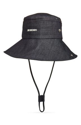 Jacquemus Le Bob de-N&icirc;mes Denim Bucket Hat in Navy 380 at Nordstrom, Size Xx-Large