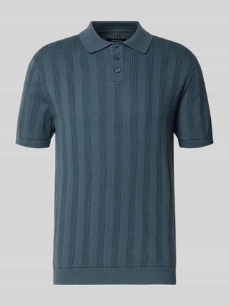 Mc Neal Regular Fit Strickpolo mit Strukturmuster in Petrol, Gr&ouml;&szlig;e XXXL