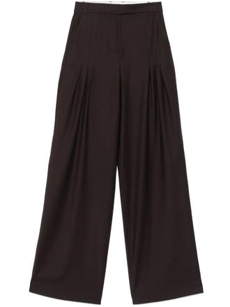 Remain wide-leg trousers - women - Wool/Polyester/Elastane - 34 - Brown