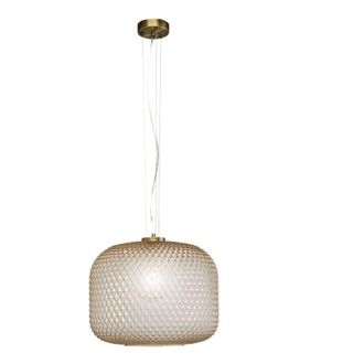 Luce-Ambiente-Design Sospensione ashford in vetro ambrato 150x40 cm