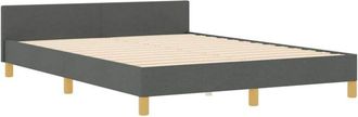 vidaXL Bed Frame with Headboard Dark grey 160 x 200 cm Fabric Vidaxl