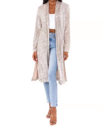 Fifteen Twenty Sequin Snake Duster In Silver