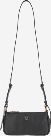 Pinko Womens Half Moon Baguette Mini Leather Bag Black Shoulder