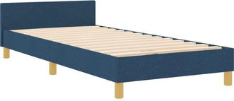 vidaXL Estructura De Cama Con Cabecera Azul 90 X 190 Cm Tela Vidaxl