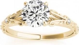 Allurez Lab Grown Diamond Antique Style Engagement Ring 14k Yellow Gold (0.03ct)