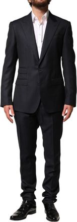 Dolce & Gabbana Black Wool Single Breasted Men 2 Piece Mens Suit
