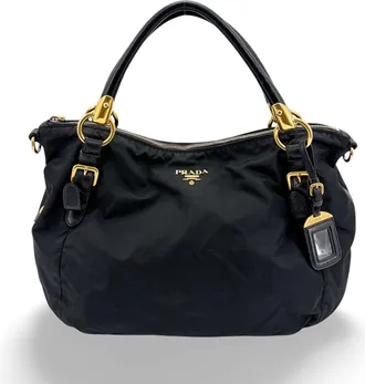 Prada Tessuto Nylon Shoulder Bag Black