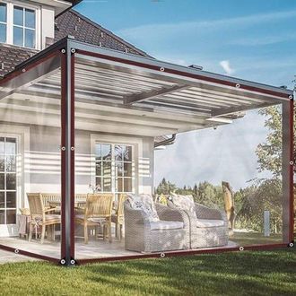 OEM Lona Impermeable Transparente Con Anillas Perforadas - 2 Piezas De 6 M Para Actividades Al Aire Libre