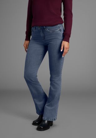 Arizona Bootcut-Jeans ARIZONA Comfort-Fit, Damen, Gr. 100, L-Gr, blau (blau stone), Denim/Jeans, Obermaterial: 98% Baumwolle, 2% Elasthan, Basic, bequem lang,