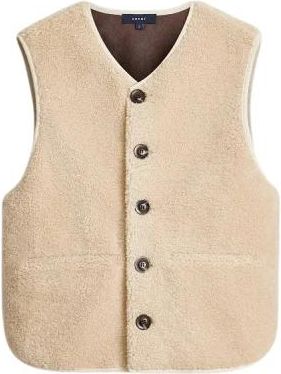 SOEUR V-hals nep-lamswollen gilet - Dames - Bodywarmers - Beige - S - Wol - Jassen