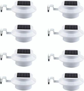 OEM Paquete De 8 Luces Led Solares Blancas Para Canalones, Decorativas E Impermeables Para Exteriores, Para Iluminar Barandillas, Paredes Exteriores, Terr