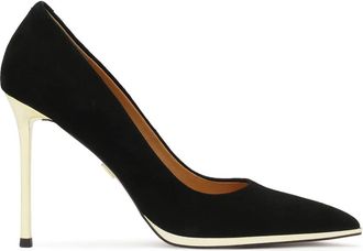 Kazar Zwarte su&egrave;de pumps met gouden hak - Dames - Pumps - Zwart - 36 EU - Su&egrave;de - Schoenen