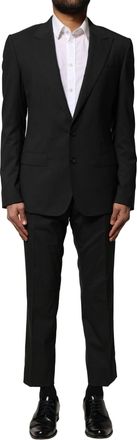 Dolce & Gabbana Black Wool 2 Piece Single Breasted Mens Suit