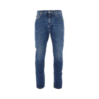 Dolce & Gabbana Regular Fit jeans with logo plate Man 52
