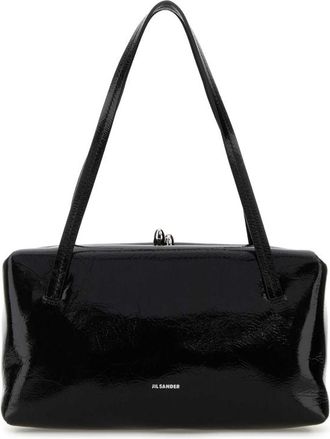 Jil Sander Black Leather Goji Pillow Handbag