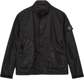 Stone Island Jassen, Heren, Zwart, L, Lichte jassen