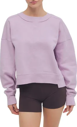 Free People Intercept Crop Sweatshirt in Ultra Violet at Nordstrom, Size X-Large