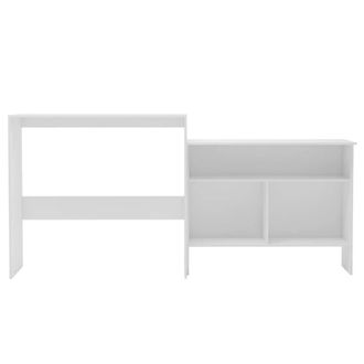 Berkfield Home Decorative Bar Table with 2 Table Tops White 130x40x120 cm | Size: 130 x 40 x 120 cm