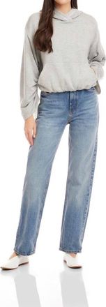 Fifteen Twenty Makenna Bubble Long Sleeve Sweatshirt In Light Heather Grey