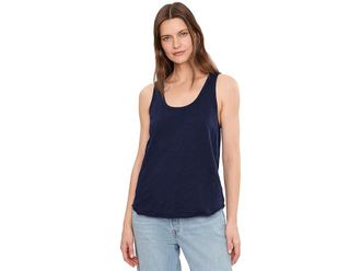 Mod-o-doc Curve Hem Scoop Neck Tank Top Womens Clothing Vibrant Navy : LG (US 12-14), Cotton