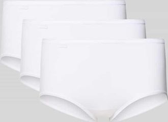 sloggi Slim Fit Panties mit Logo-Patch im 3er-Pack in Weiss, Größe 38