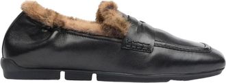 Ash Barkley Fur Moccasin - Dames - Loafers - Zwart - 38 EU - Leer - Schoenen