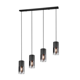 Trio Vintage Suspensi&oacute;n 4 X E27 Robin Black Metal Iluminaci&oacute;n