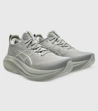 Asics Men Gel Nimbus 27 Shoes In Seal Grey/lake Grey
