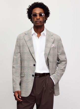 Le 31 Mens Black-and-white Prince of Wales jacket Portuguese fabric by Fitecom Berlin fit - Regular