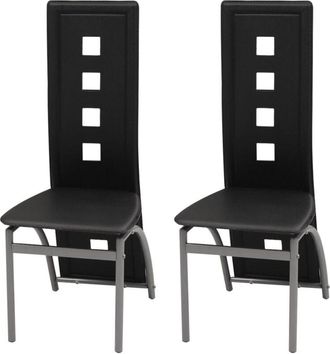 vidaXL Sillas de comedor 2 unidades cuero sintético negro Vidaxl
