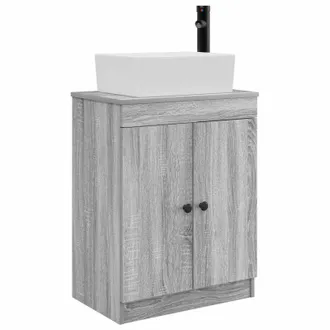 vidaXL Vanidad De Ba&ntilde;o Con Lavabo Sonoma Gris 54 X 35 X 83 Cm Vidaxl