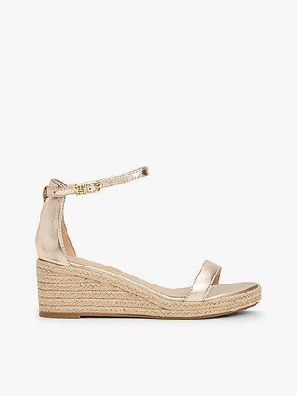Tommy Hilfiger Metallic Leather Espadrille Wedge Sandals