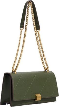 Generic Quilted Crossbody Bag for Women Leather Chain Purse Handbag Fashion Chain Shoulder Bag Small Satchel Bags (Green)