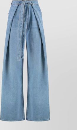 Mother snacks! the fold in funnel wide-leg jeans