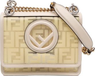 Fendi Pre-owned Womens Small Zucca Pvc Kan I F Crossbody - Cream - One Size