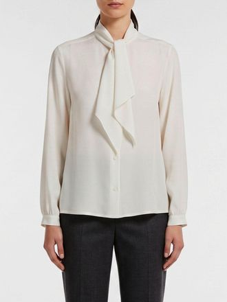 Max Mara Pure Silk Shirt with Pussy-Bow Collar and Long Sleeves