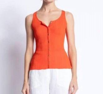 Karina Grimaldi Chloe Knit Top In Naranja