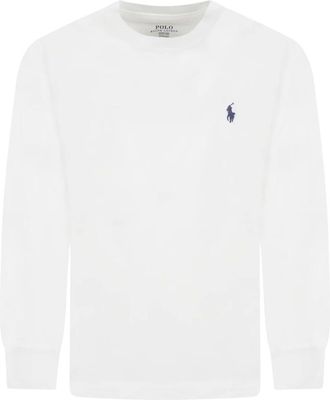 Ralph Lauren Kids Sweatshirts, male, White, 6 Y, 843804004K Long Sleeves T-Shirts